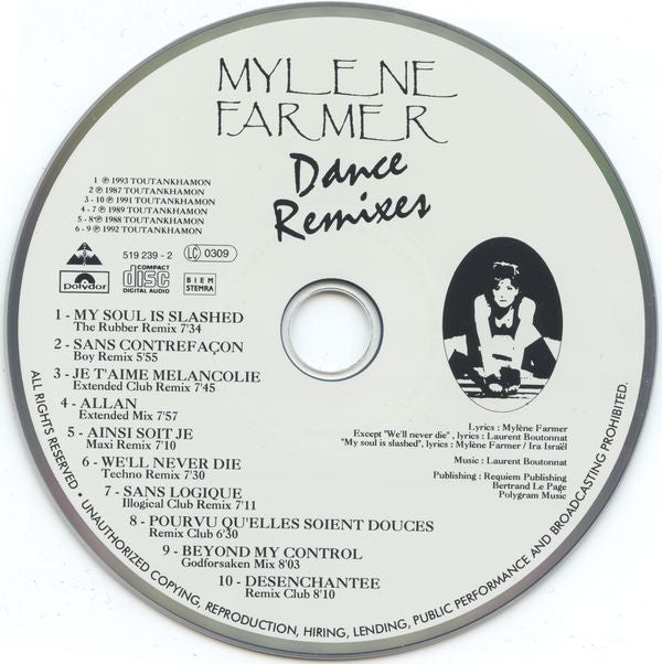 Mylène Farmer : Dance Remixes (CD, Comp)