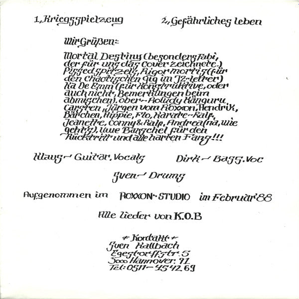 Kids Of Boredom / Pissed Spitzels : Kids Of Boredom / Pissed Splitzels (7", EP)