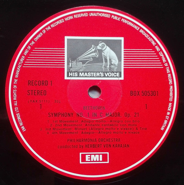 Ludwig van Beethoven, Herbert von Karajan, Philharmonia Orchestra : Beethoven 9 Symphonies (7xLP, Comp + Box)