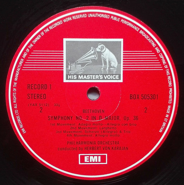 Ludwig van Beethoven, Herbert von Karajan, Philharmonia Orchestra : Beethoven 9 Symphonies (7xLP, Comp + Box)