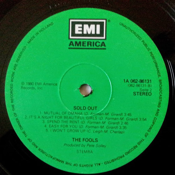 The Fools : Sold Out (LP, Album)