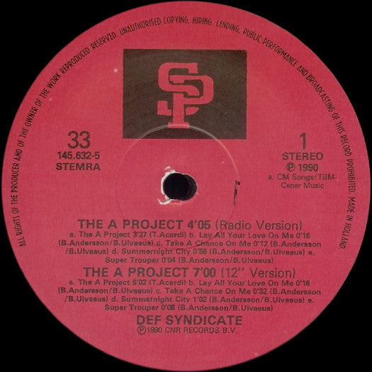 Def Syndicate : The A Project (12")