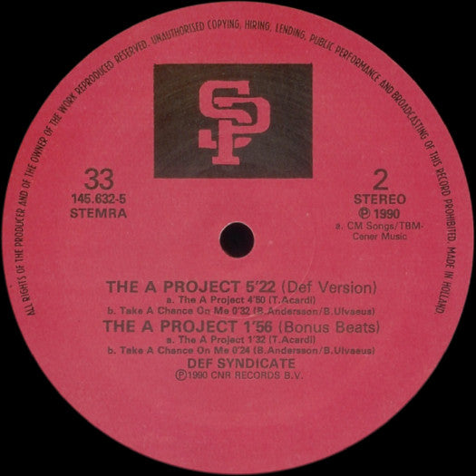 Def Syndicate : The A Project (12")