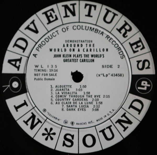 John Klein (2) : Around The World On A Carillon (LP, Promo)