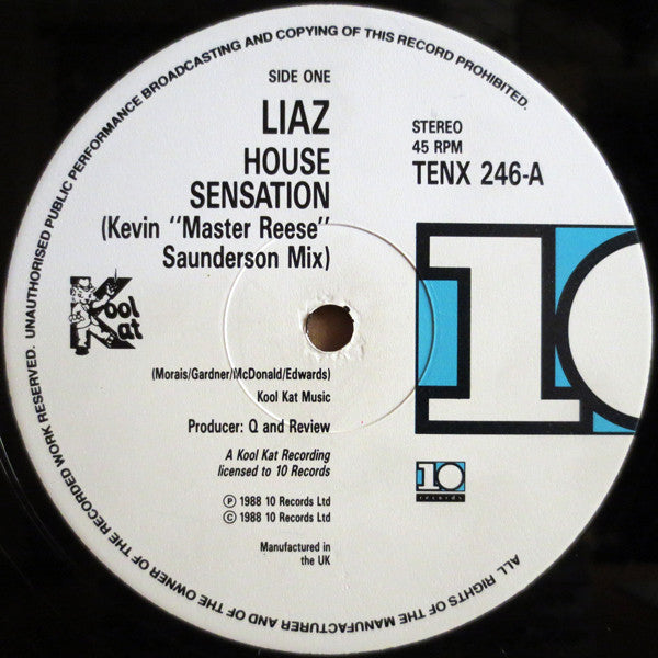 Liaz : House Sensation (Kevin "Master Reese" Saunderson Mix) (12")