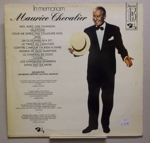 Maurice Chevalier : In Memoriam (LP, Comp, RE)