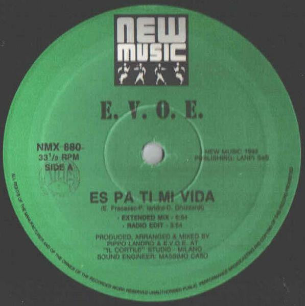 E.V.O.E. : Es Pa Ti Mi Vida (12")