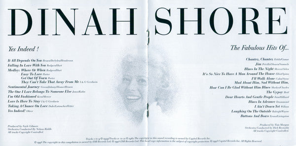 Dinah Shore : Yes Indeed! / The Fabulous Hits Of... (CD, Comp, RM)