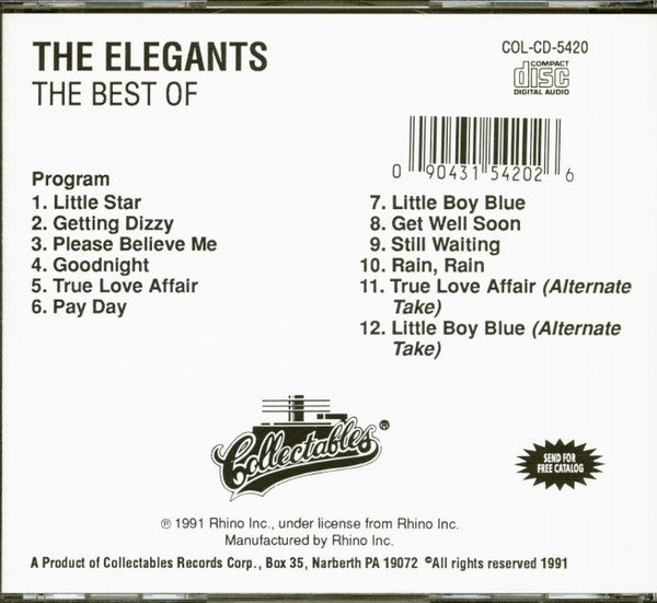 The Elegants : Little Star: The Best Of The Elegants (CD, Comp)