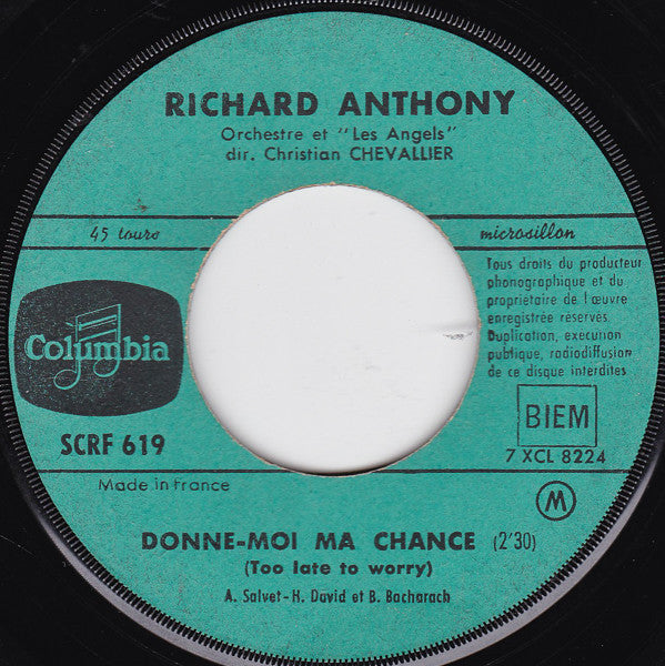 Richard Anthony (2) : Après Toi / Donne-moi Ma Chance (7", Single)