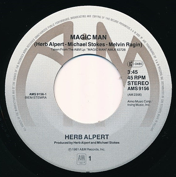 Herb Alpert : Magic Man (7", Single)