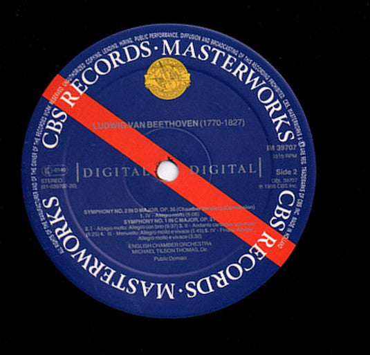 Ludwig van Beethoven / English Chamber Orchestra / Michael Tilson Thomas : Symphonies Nos. 1 & 2 (LP, Album)