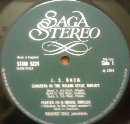 Maurice Cole : Bach Concerto In The Italian Style + Overture In The French Manner (LP)
