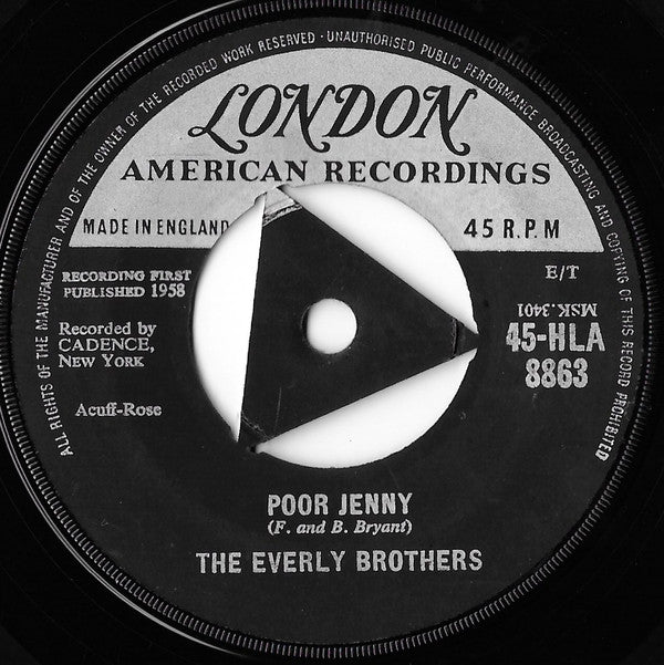 Everly Brothers : Take A Message To Mary (7", Single, Tri)