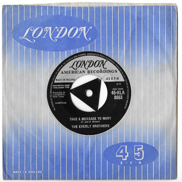 Everly Brothers : Take A Message To Mary (7", Single, Tri)
