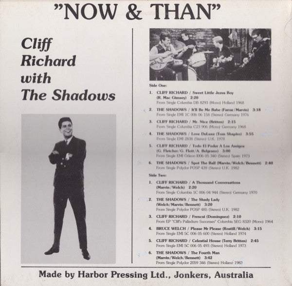 Cliff Richard And The Shadows* : Now & Than (10", Comp, Unofficial)