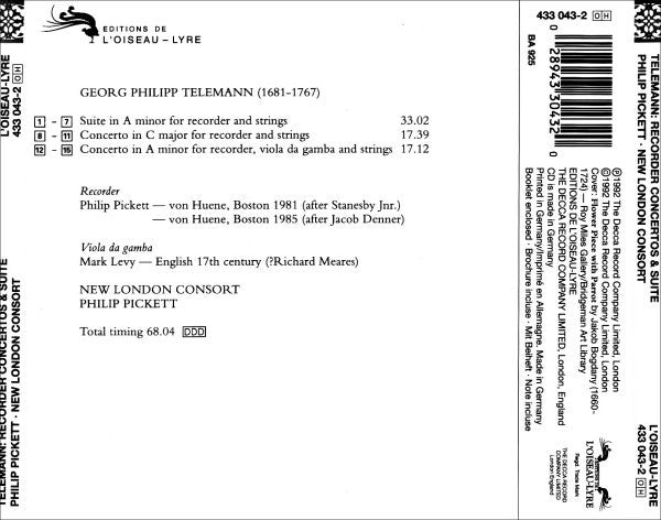 Georg Philipp Telemann - New London Consort • Philip Pickett : Suite In A Minor / Concertos (CD, Album)