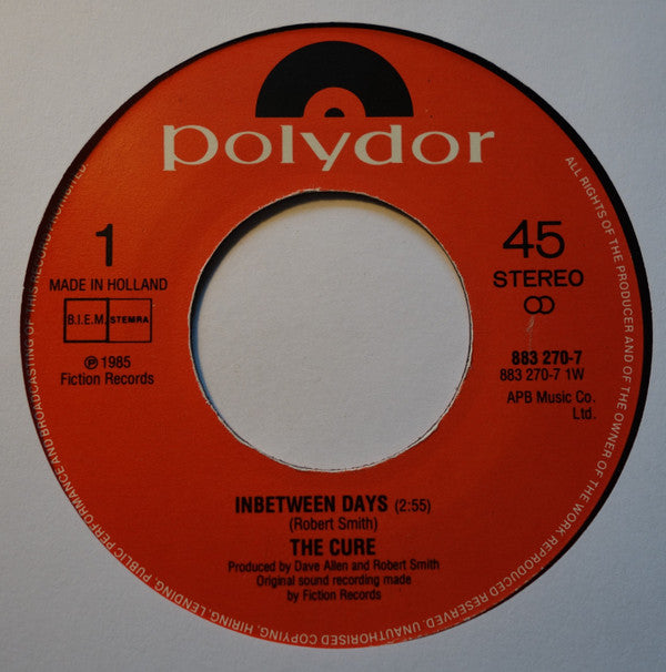 The Cure : In Between Days (7", Single)