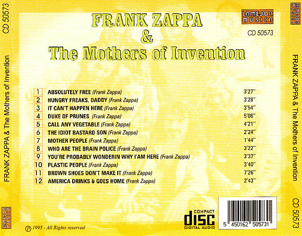Frank Zappa & The Mothers : Frank Zappa & The Mothers Of Invention (CD, Unofficial)
