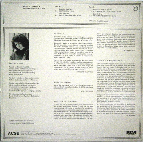 Susana Marín : Música Española Contemporánea Vol. 1 (LP)