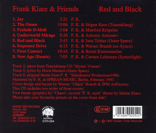 Frank Klare & Friends : Red And Black (CD, Album)