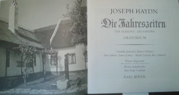 Joseph Haydn, Gundula Janowitz, Peter Schreier, Martti Talvela, Wiener Singverein, Wiener Symphoniker, Karl Böhm : Die Jahreszeiten - The Seasons - Les Saisons (3xLP, RE + Box)