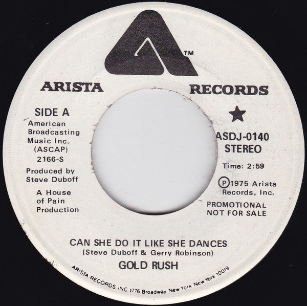 Gold Rush : Can She Do It Like She Dances (7", Mono, Promo)