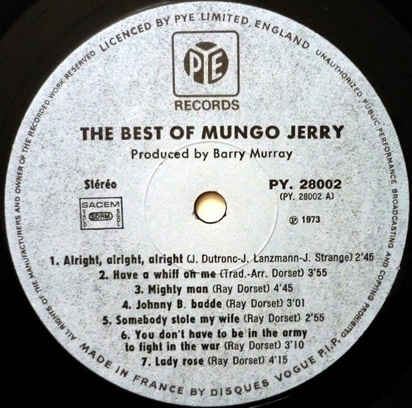 Mungo Jerry : The Best Of Mungo Jerry (LP, Comp)