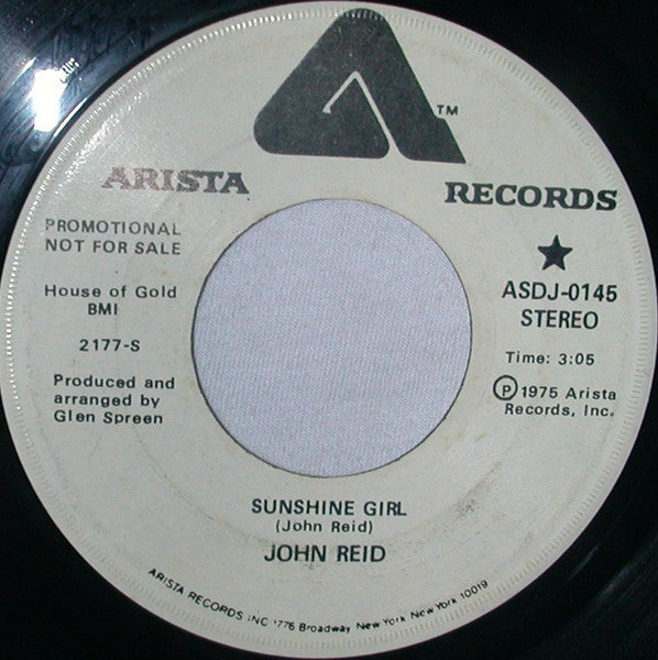 John Reid (3) : Sunshine Girl (7", Single, Mono, Promo)