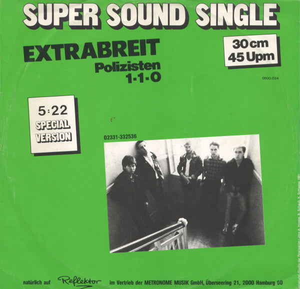 Extrabreit : Polizisten / 1-1-0 (12", Single)