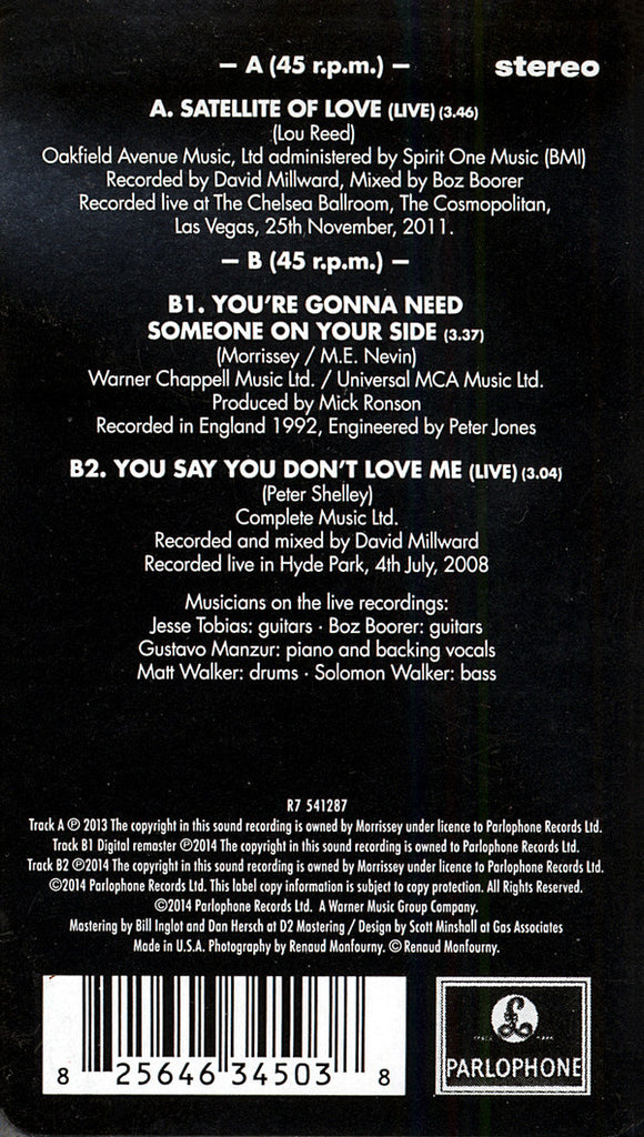 Morrissey : Satellite Of Love (Live) (7", Single, Pic)