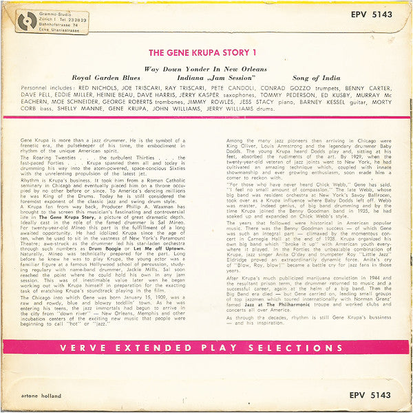Gene Krupa : The Gene Krupa Story 1 (7", EP)
