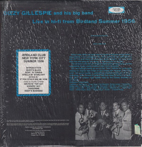 Dizzy Gillespie Big Band : Live In Hi-Fi From Birdland Summer 1956 (LP)