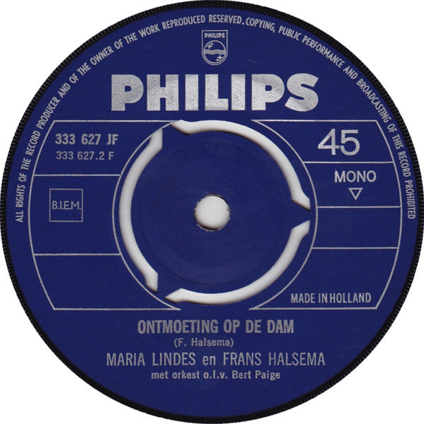 Frans Halsema  / Frans Halsema _ Maria Lindes : De Laatste Tango / Ontmoeting Op De Dam (7", Single, Mono)