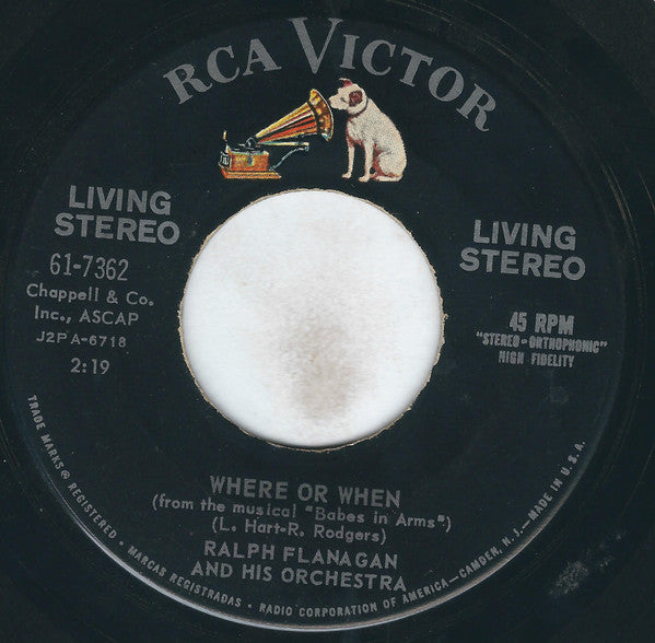 Ralph Flanagan And His Orchestra : Where Or When  (7", Single, Ind)