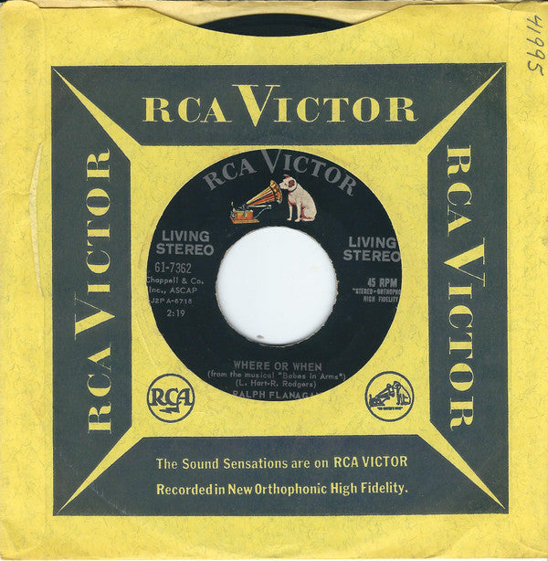 Ralph Flanagan And His Orchestra : Where Or When  (7", Single, Ind)