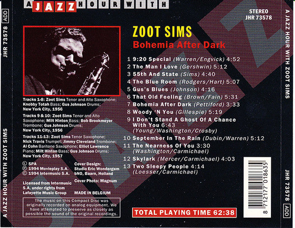 Zoot Sims : Bohemia After Dark (CD, Comp)
