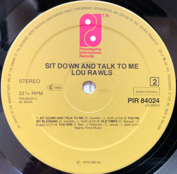 Lou Rawls : Sit Down And Talk To Me (LP, Album)