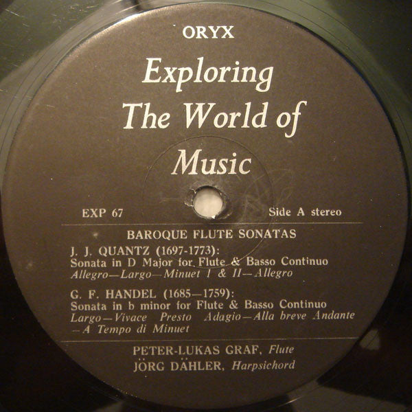 Wolfgang Amadeus Mozart • Johann Sebastian Bach • Georg Friedrich Händel • Johann Joachim Quantz • Peter-Lukas Graf • Jörg Ewald Dähler : Mozart Bach Handel Quantz (LP, Album)