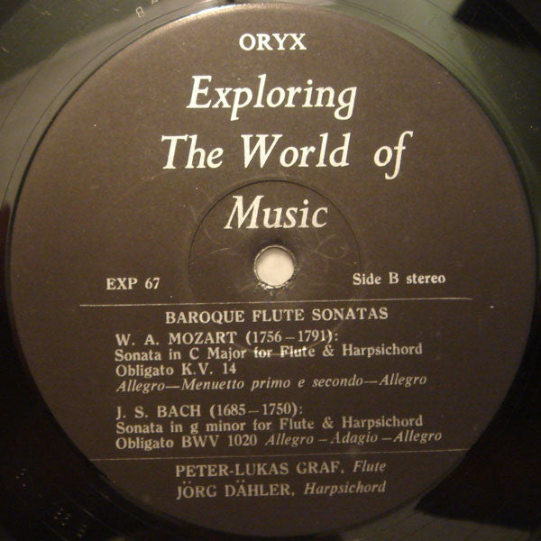 Wolfgang Amadeus Mozart • Johann Sebastian Bach • Georg Friedrich Händel • Johann Joachim Quantz • Peter-Lukas Graf • Jörg Ewald Dähler : Mozart Bach Handel Quantz (LP, Album)