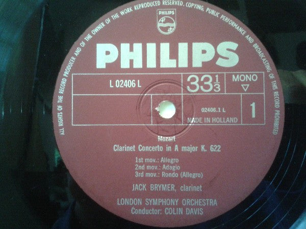 Wolfgang Amadeus Mozart : Jack Brymer, Hubert Barwahser, Osian Ellis And London Symphony Orchestra With Sir Colin Davis : Mozart Konzerte Für Klarinette / Für Flöte U. Harfe (LP, Album, Mono, Dlx, Gat)