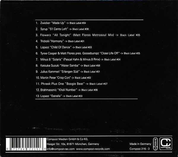 Various : Compost Black Label Series Vol.1 (CD, Comp)