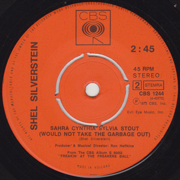 Shel Silverstein : Stacy Brown Got Two / Sahra Cynthia Sylvia Stout (Would Not Take The Garbage Out) (7", Single, 4-P)