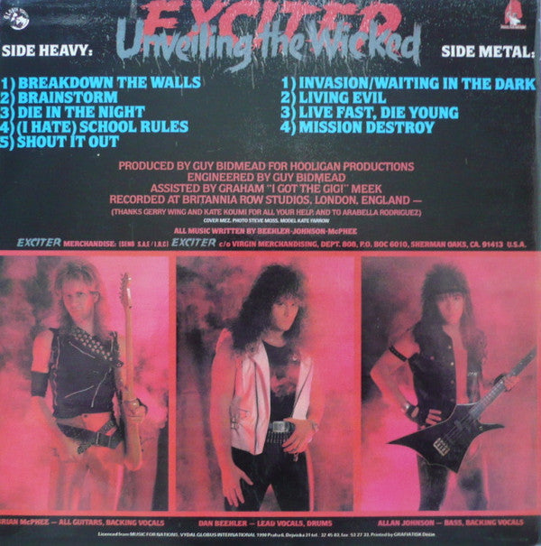Exciter : Unveiling The Wicked (LP, Album)
