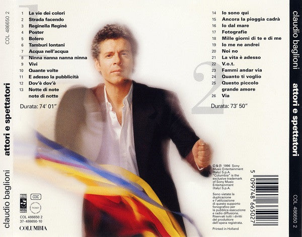 Claudio Baglioni : Attori E Spettatori (2xCD, Album)