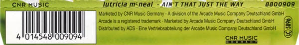 Lutricia McNeal : Ain't That Just The Way (CD, Maxi)