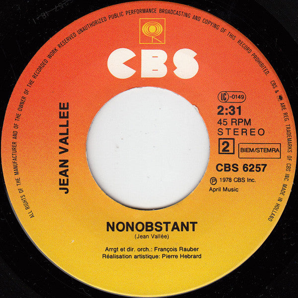 Jean Vallée : L'amour Ça Fait Chanter La Vie (7", Single)