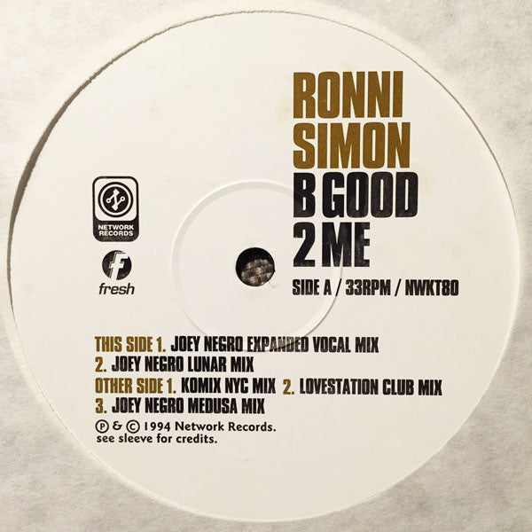 Ronni Simon : B Good 2 Me (12", Single)