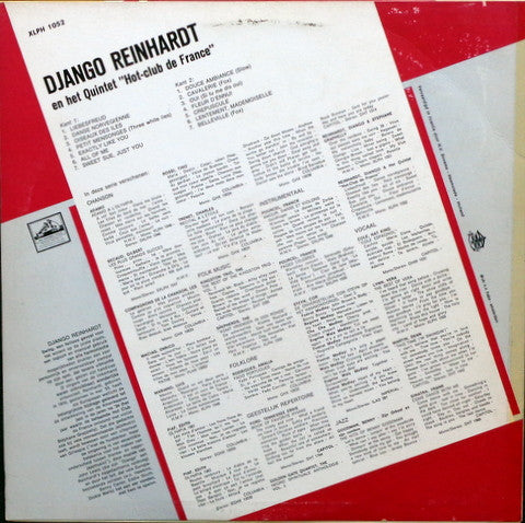 Django Reinhardt En Het Quintette Du Hot Club De France : Django Reinhardt En Het Quintet Van De "Hot-Club De France" (LP, Mono, RE)