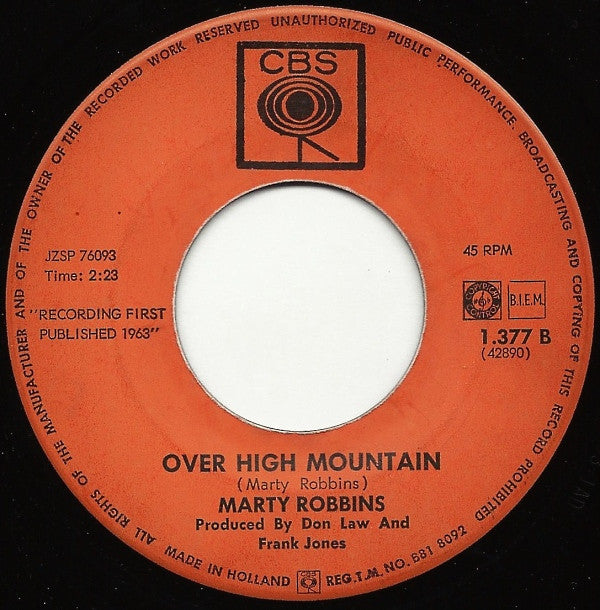 Marty Robbins : Begging To You / Over High Mountain (7")